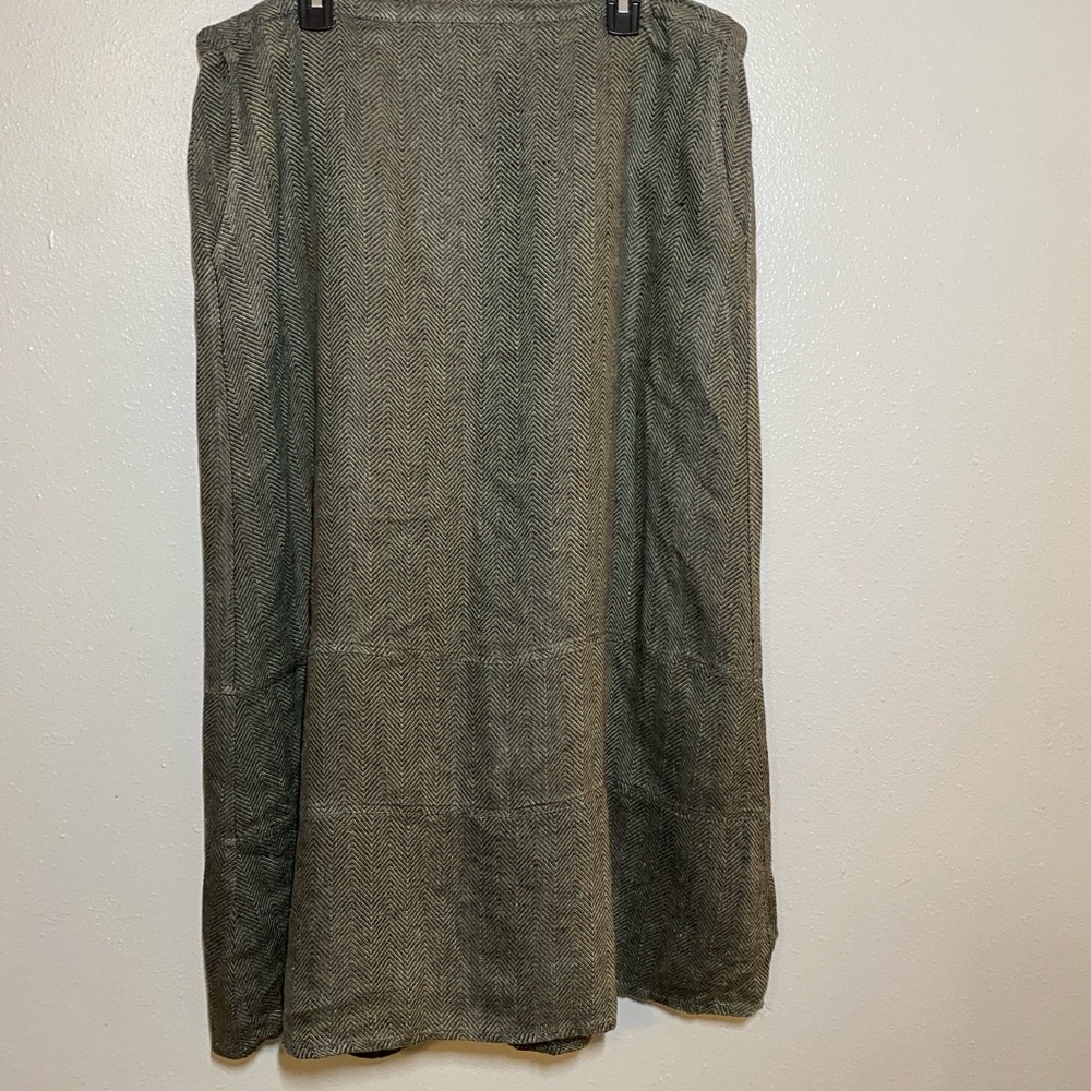Flax Linen Elegant Gray Women's Skirt